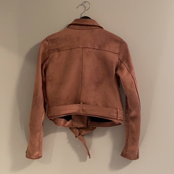 DEX Vegan leather jacket in Dusty Rose - Picture 3 of 5